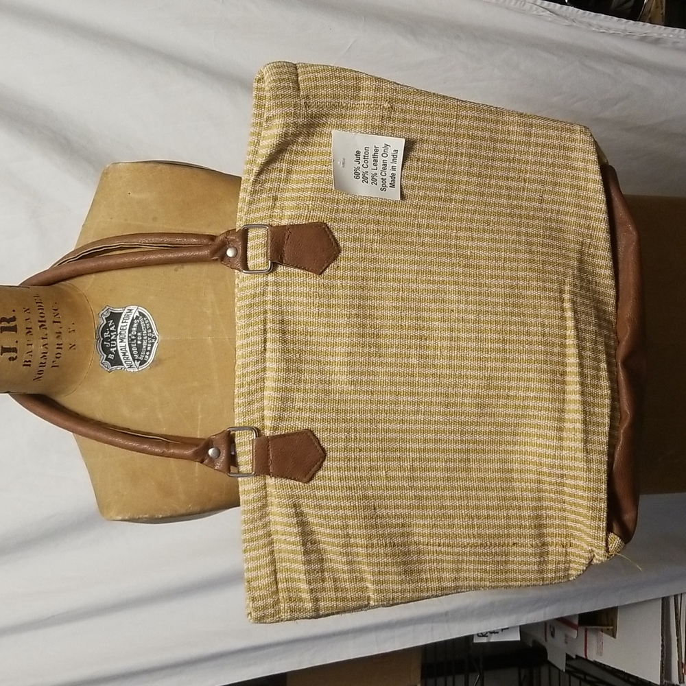 Jute and Cotton Large Shoulder Bag